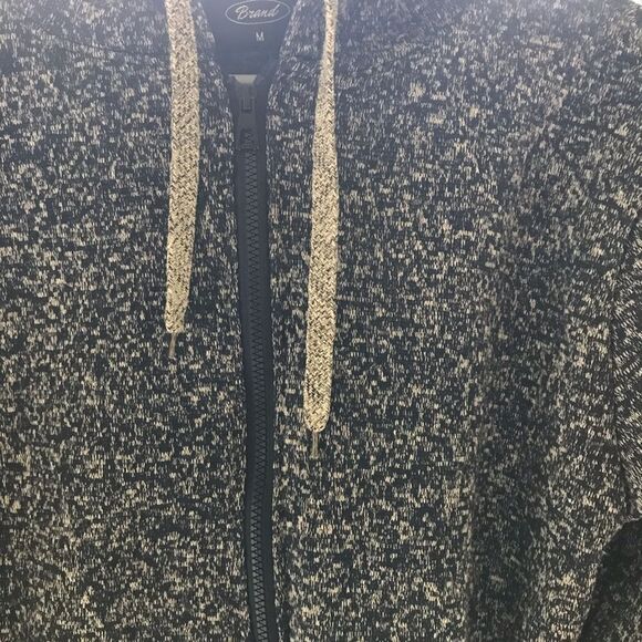 VINTAGE hoodie mottled gray mens full zip size M EUC - Picture 3 of 5